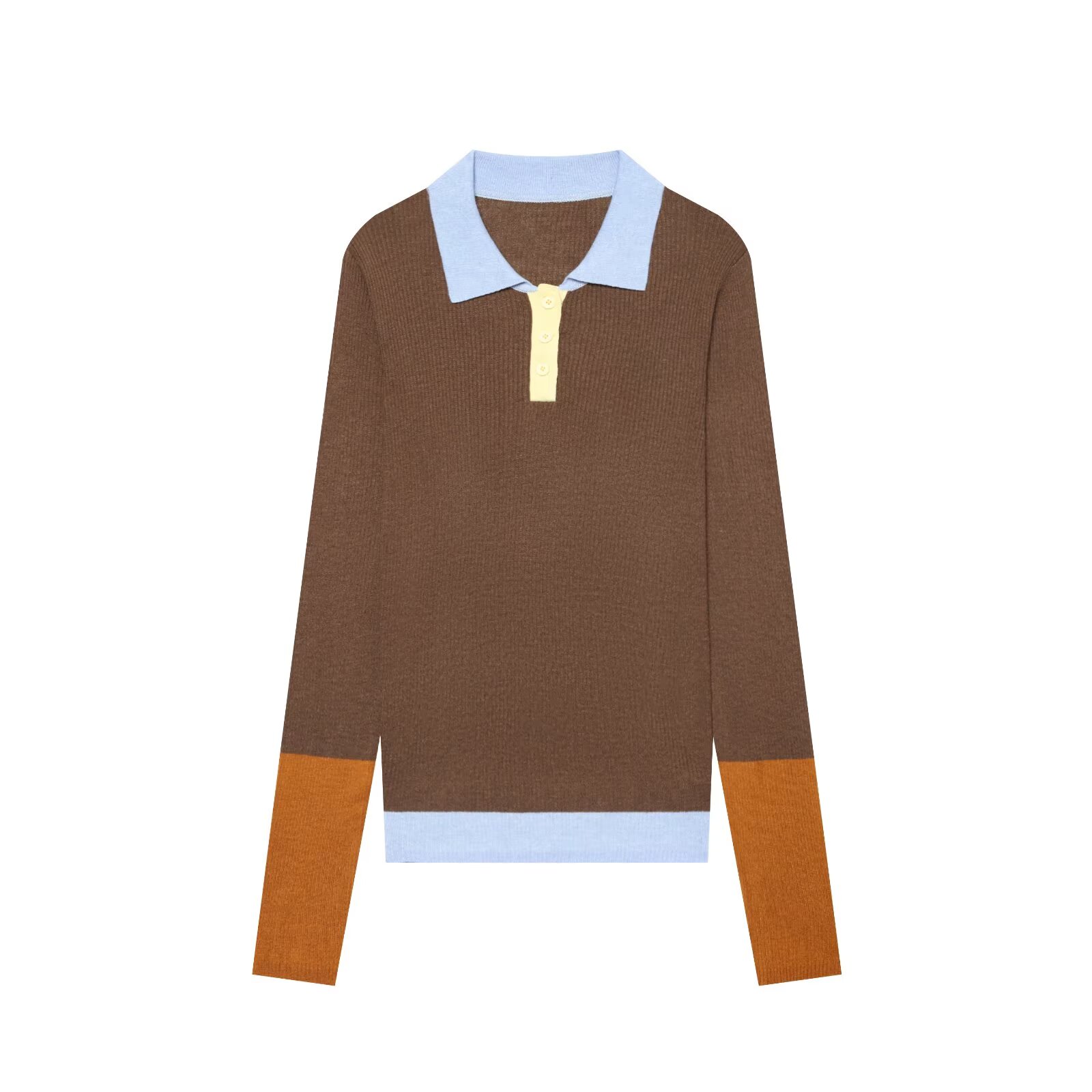 Women'S Fashion Winter 2026 - Blusa de Tricô com Gola Polo