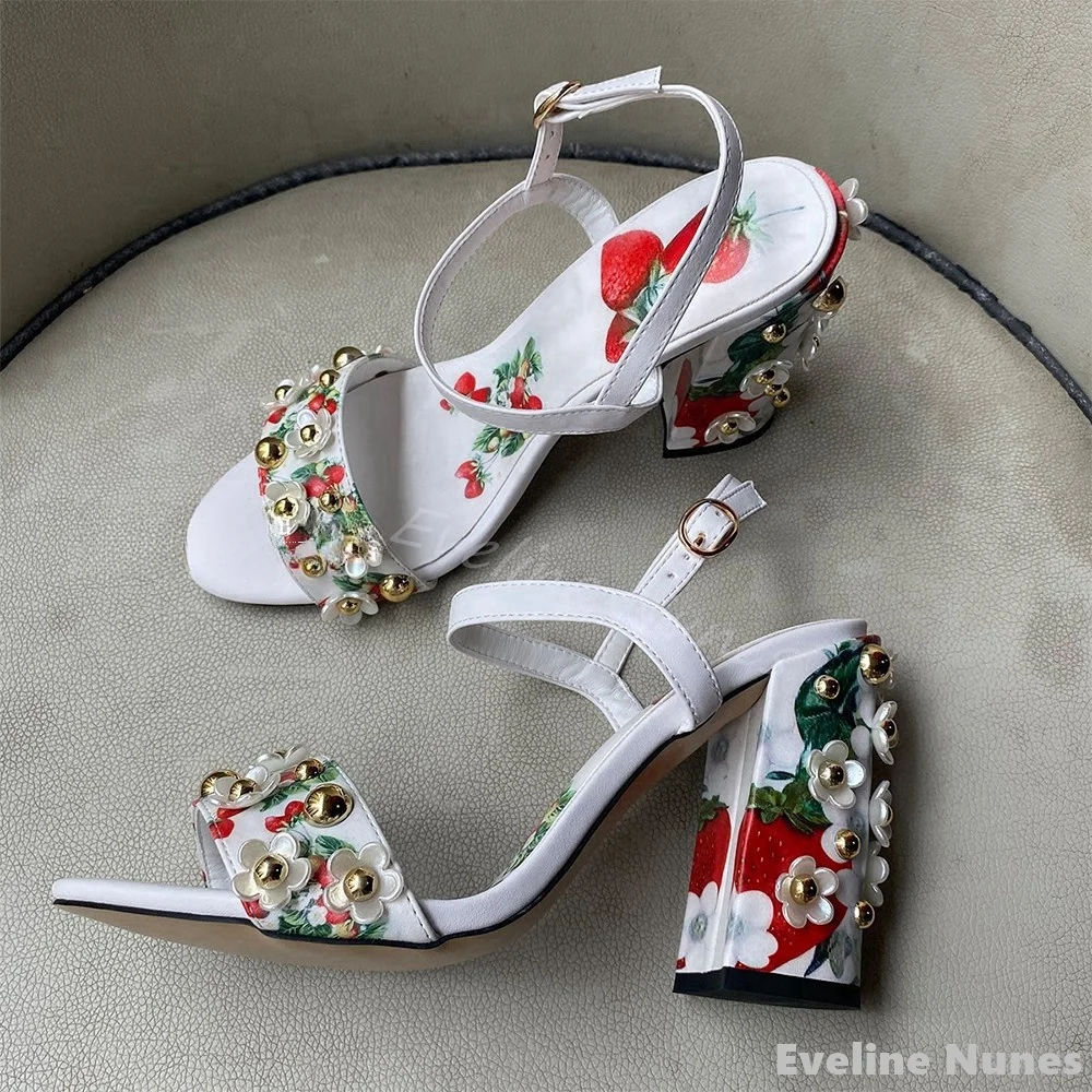 Women'S Fashion Belts - Strass flores uma palavra cinto sandálias
