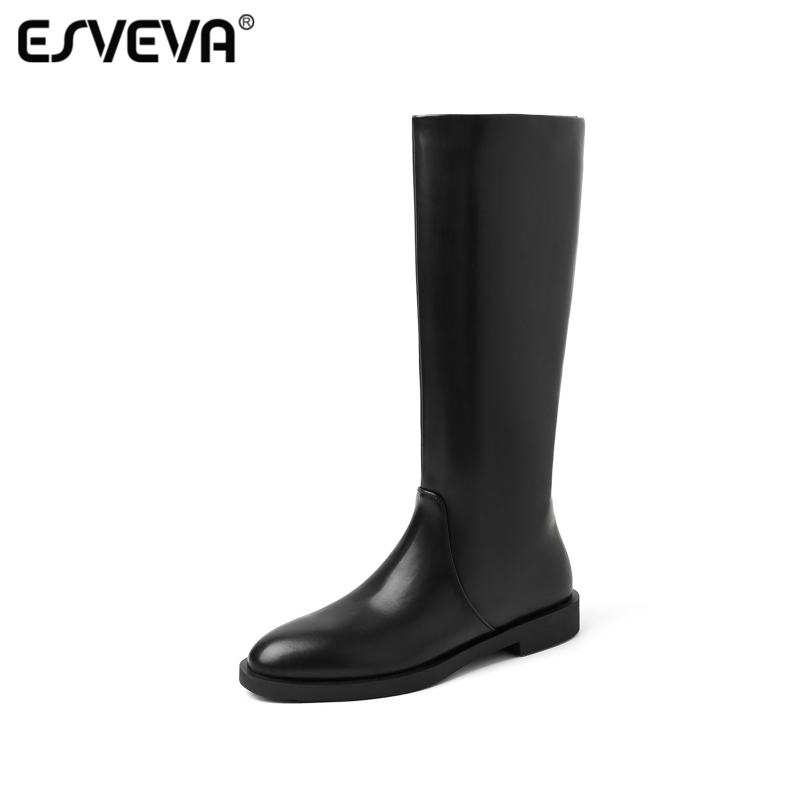 Women'S Fashion Leather Boots - ESVEVA 2027 Botas Femininas de Cano