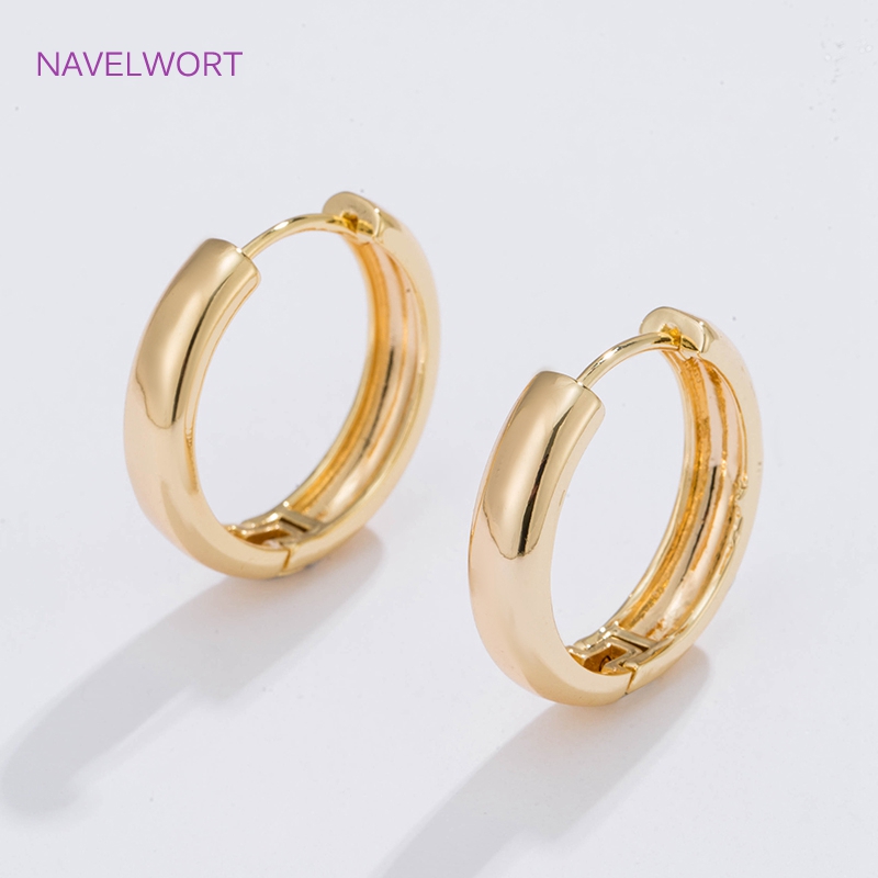 Women Fashion Jewellery - Brincos de argola circulares banhados a