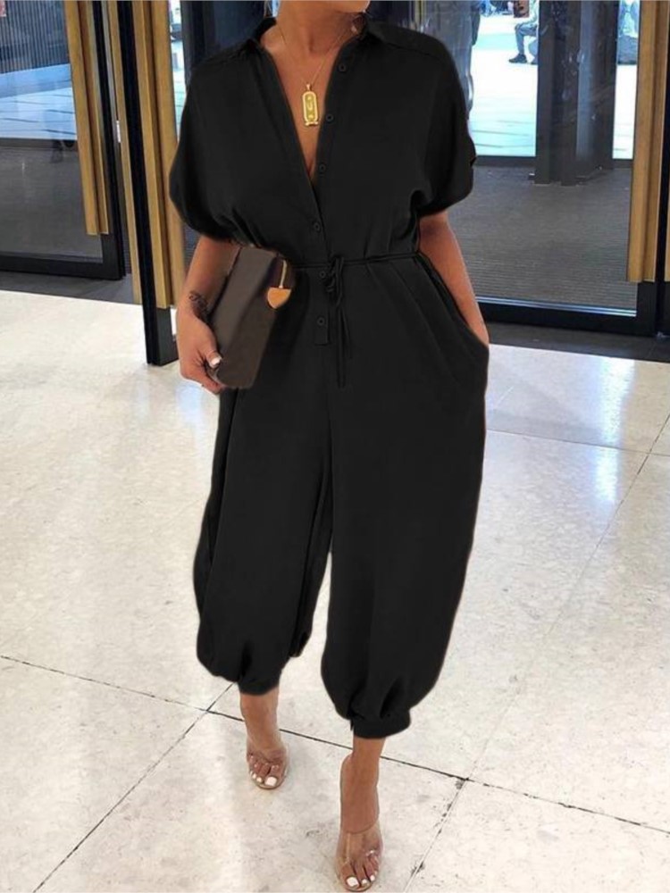 Women'S Fashion Overalls - Moda verão com decote em v