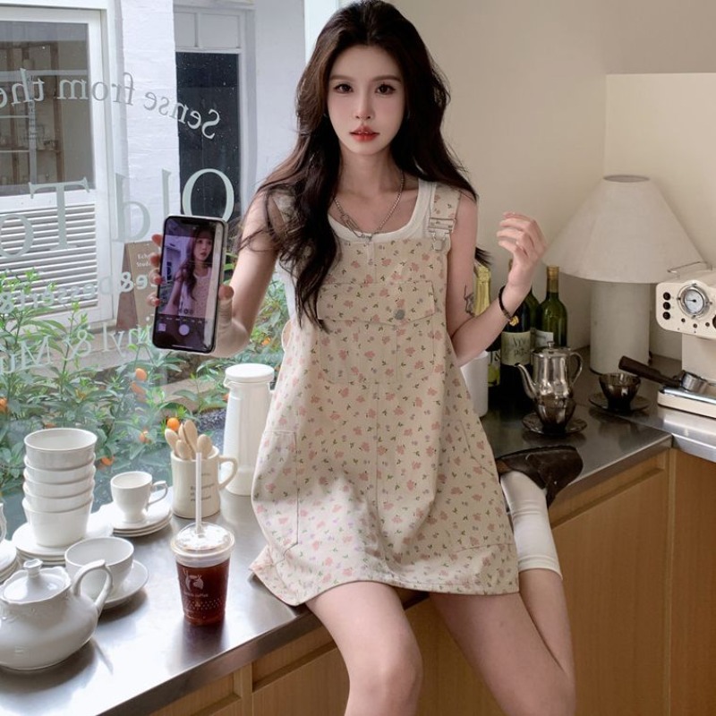Women'S Fashion Overalls - Vestido Jeans Casual Solto e Elegante