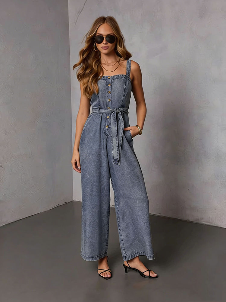 Women'S Fashion Overalls - Macacões Jeans Femininos Vintage de Verão