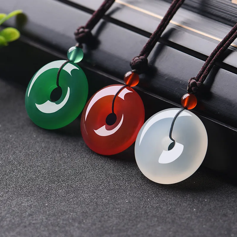Women Fashion Jewellery - Natural multicolorido jade donut pingente ágata