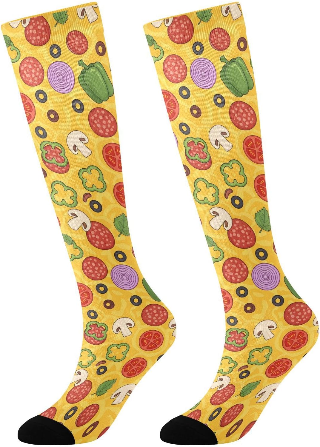 Women Fashion Fun - Meias Altas com Estampa de Toppings