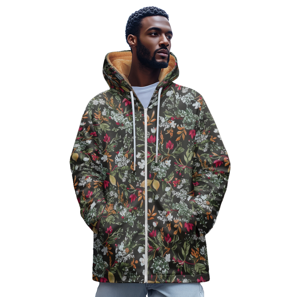 Women'S Fashion Zip Hoodie - Flor de luxo 3d impresso padrão
