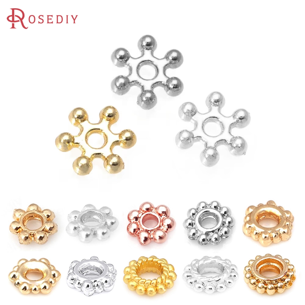 Women Fashion Jewellery - Pulseiras espaçadoras de flores de latão,