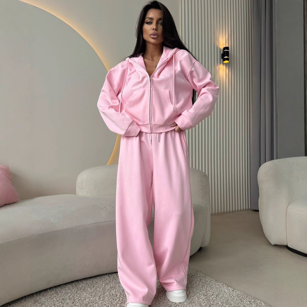 Women'S Fashion Zip Hoodie - Conjunto de roupa de dormir feminino