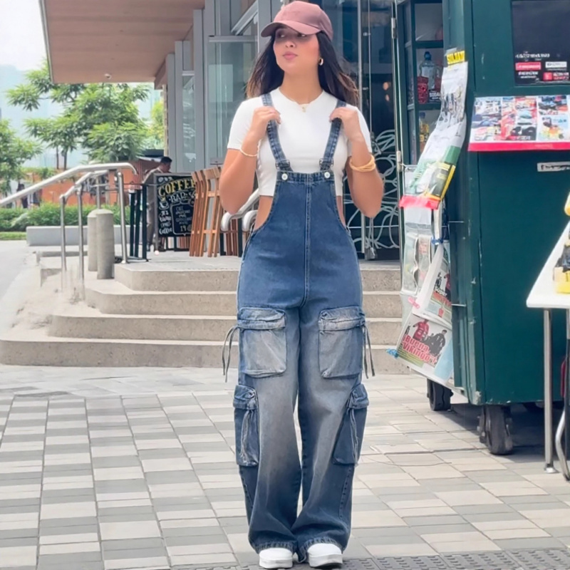 Macacão Jeans Feminino Casual  - Women'S Fashion Overalls avaliação e preço