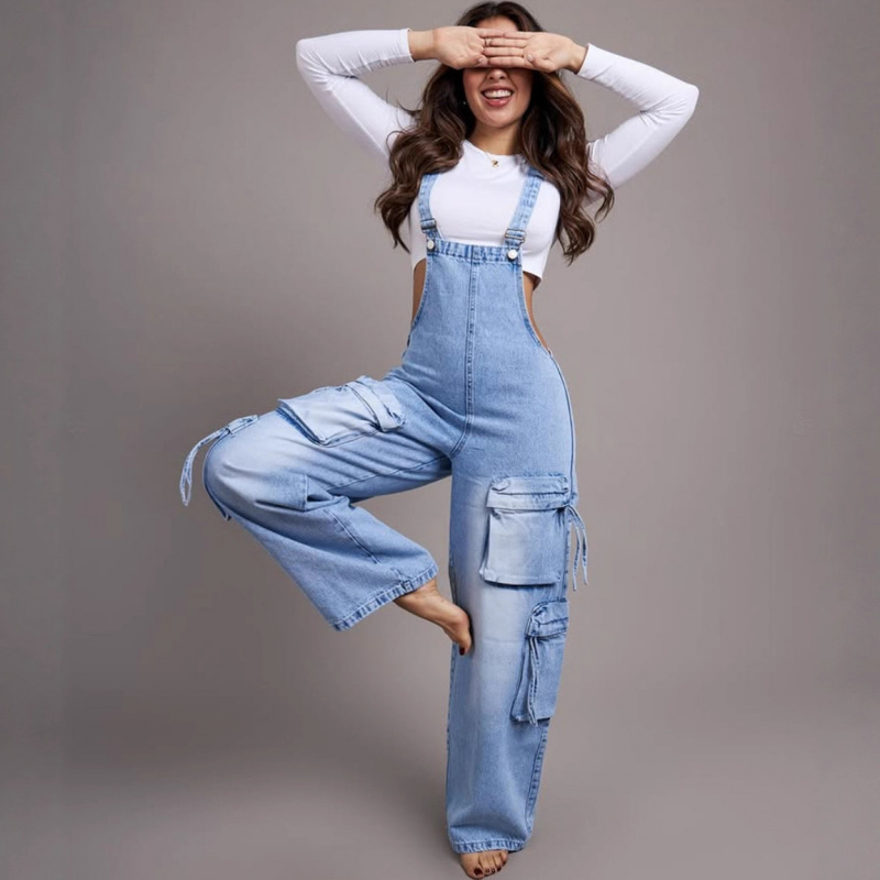 Macacão Jeans Feminino Casual  - Women'S Fashion Overalls avaliação e preço