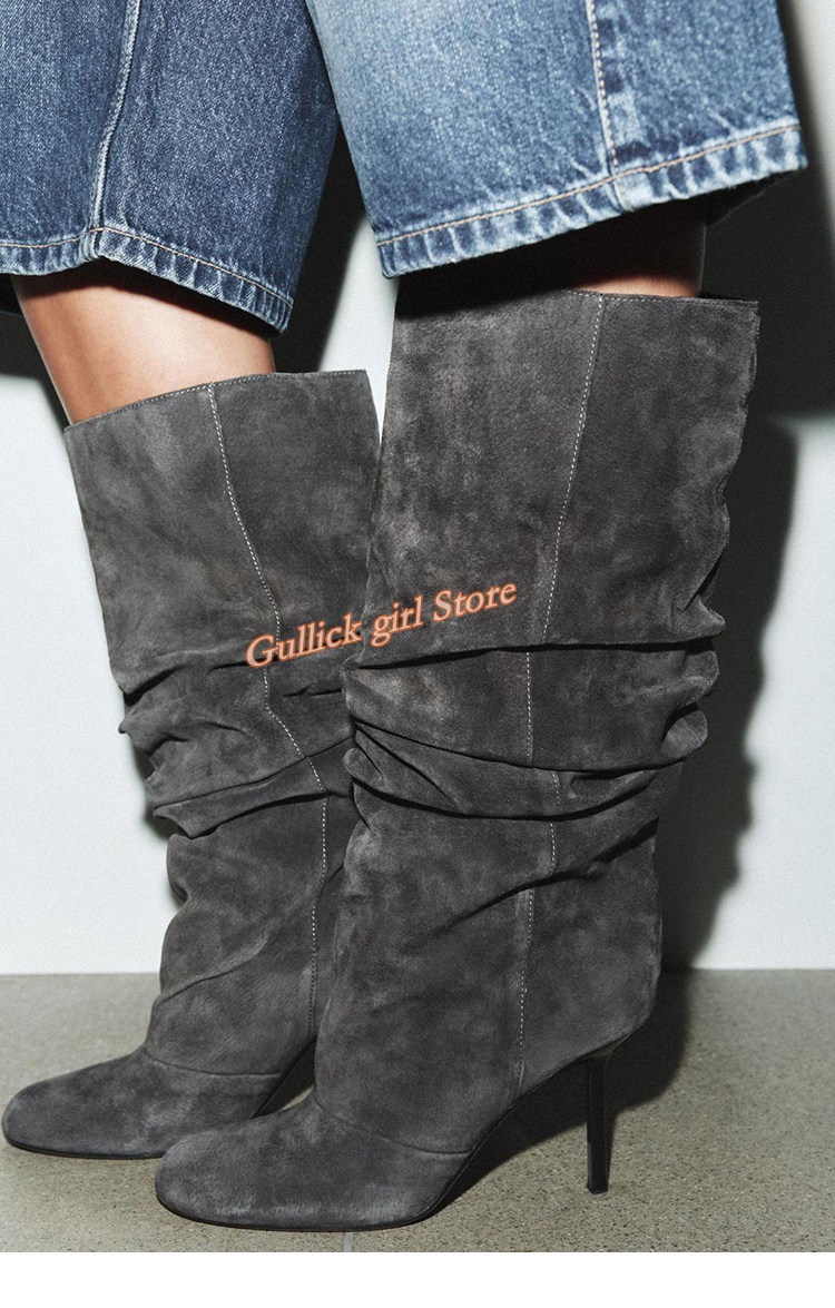 Botas de Camurça Cano Alto com - Women'S Fashion Winter 2026 avaliação e preço