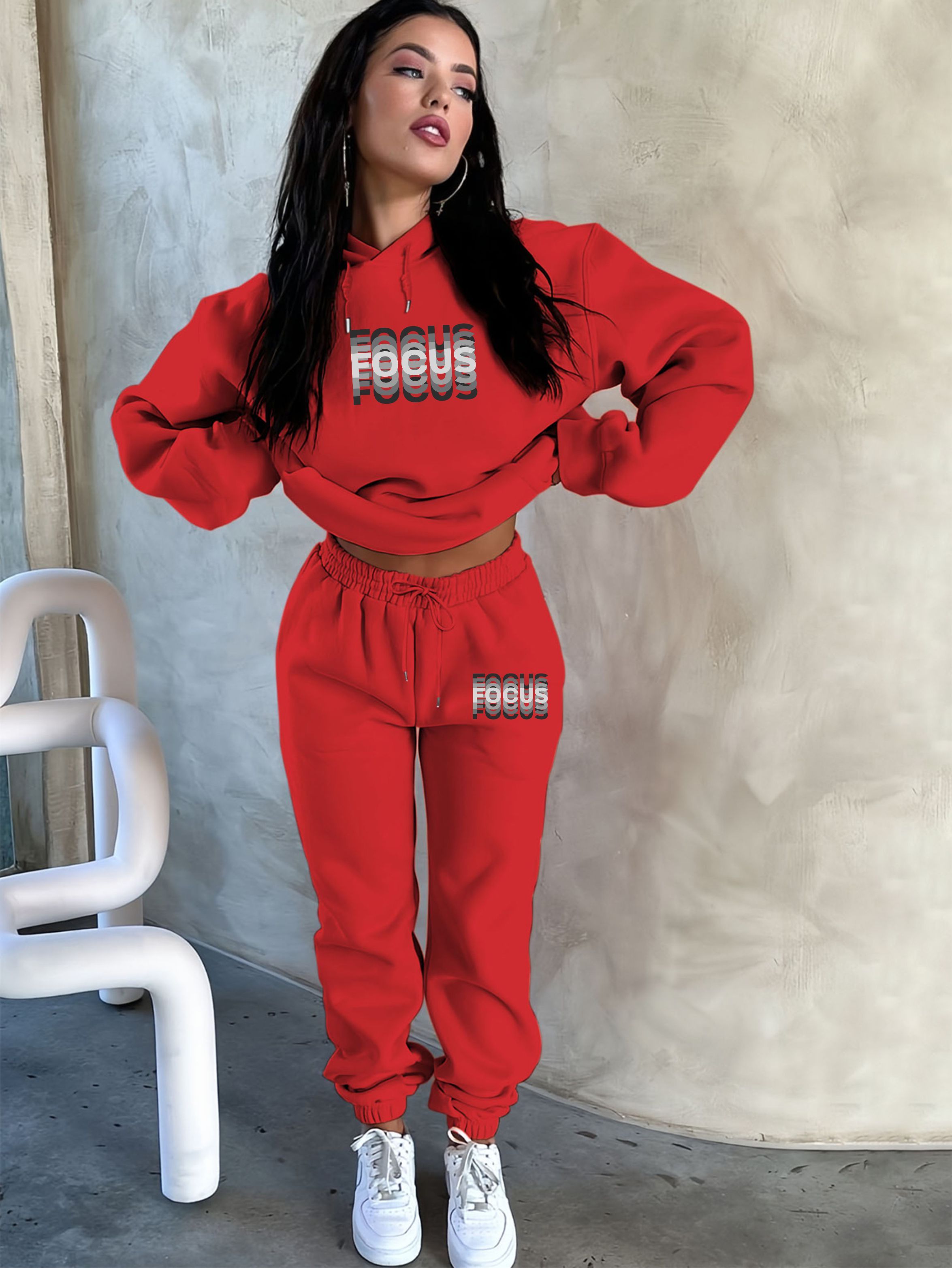 Conjunto de duas peças de inve - Women'S Fashion Sweatshirts avaliação e preço