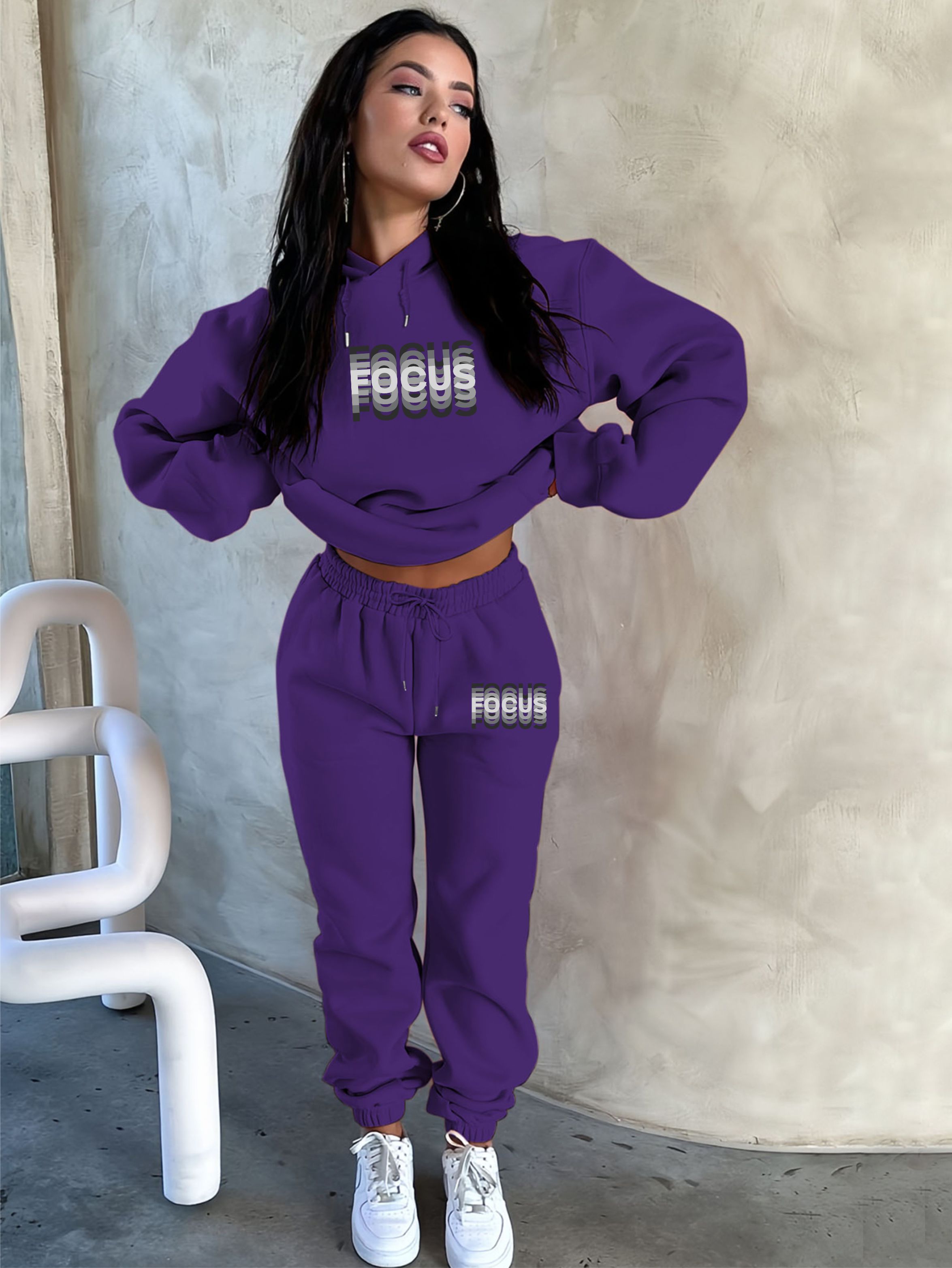 Conjunto de duas peças de inve - Women'S Fashion Sweatshirts avaliação e preço
