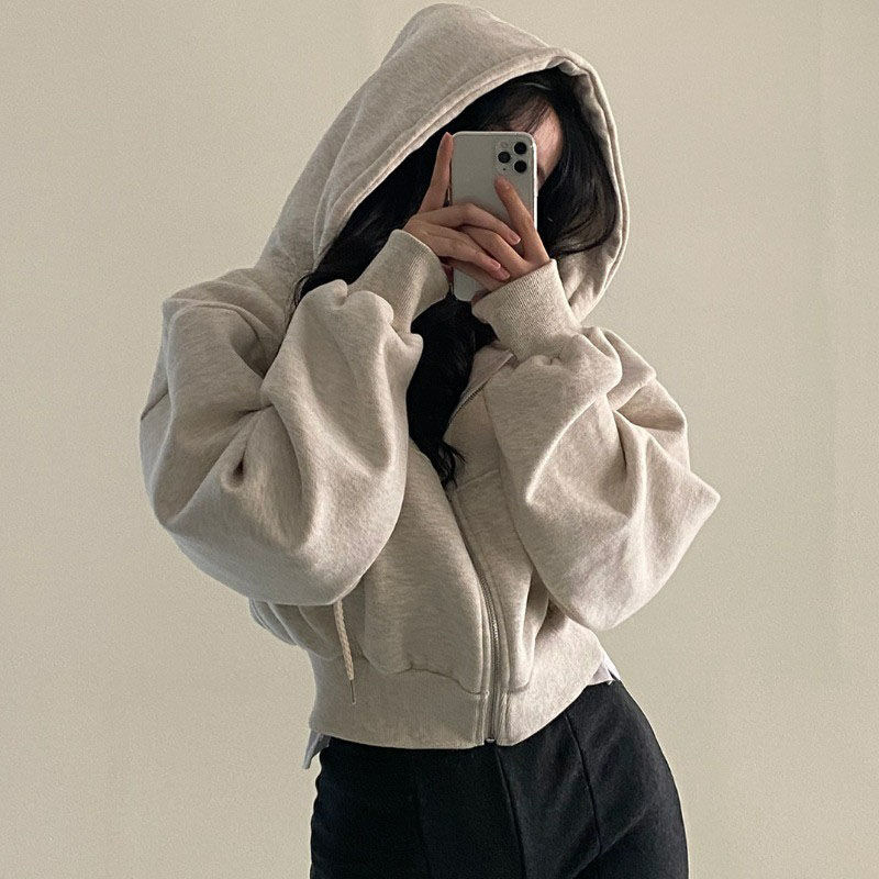 Moletom Feminino com Zíper e C - Women'S Fashion Zip Hoodie avaliação e preço