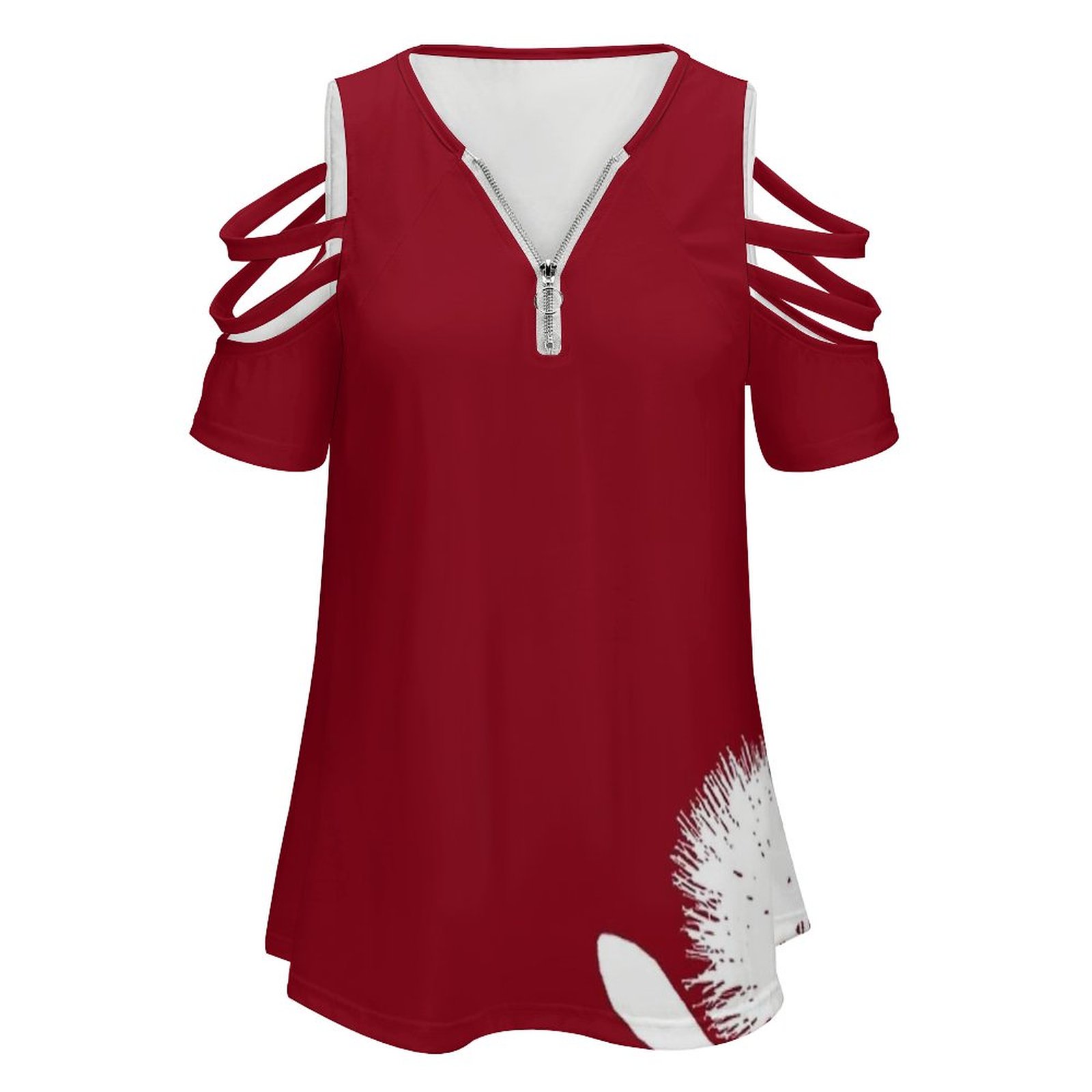 Pohutukawa-branco sobre vermel - Women Fashion Nz avaliação e preço