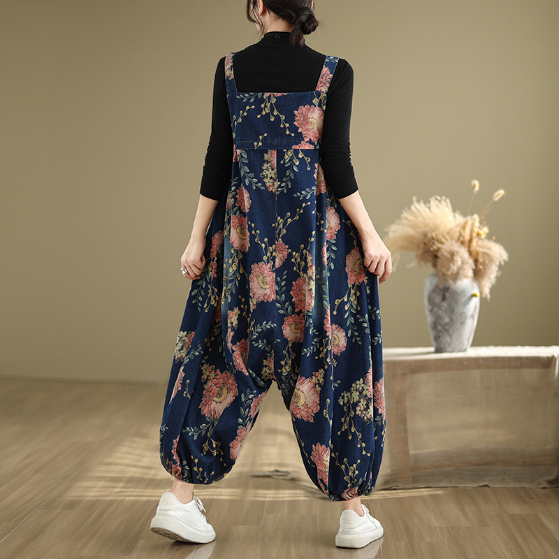 Macacão Jeans Casual Solto par - Women'S Fashion Overalls avaliação e preço
