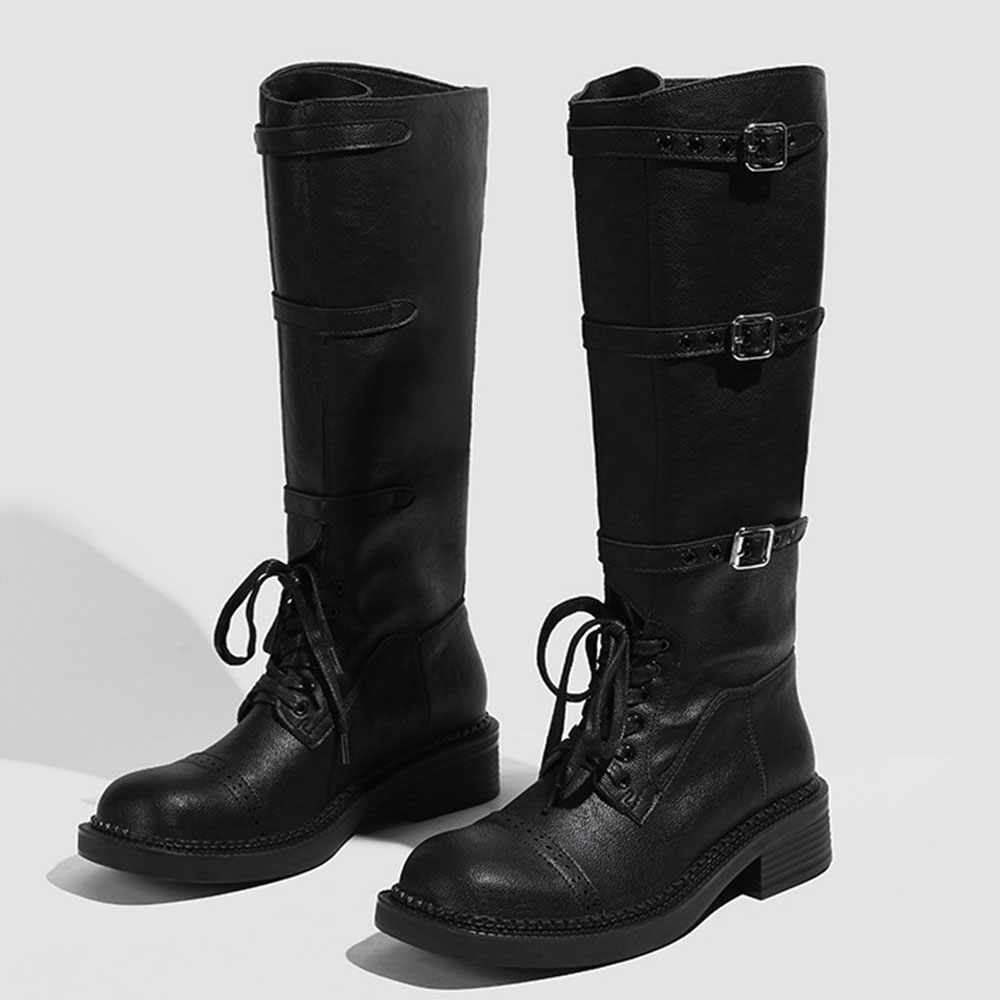 Botas altas de joelho feminina - Women'S Fashion Leather Boots avaliação e preço