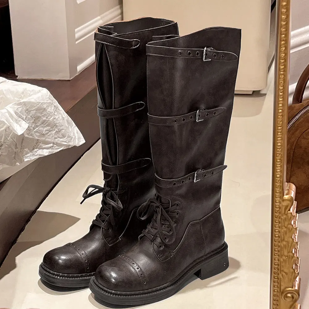 Botas altas de joelho feminina - Women'S Fashion Leather Boots avaliação e preço