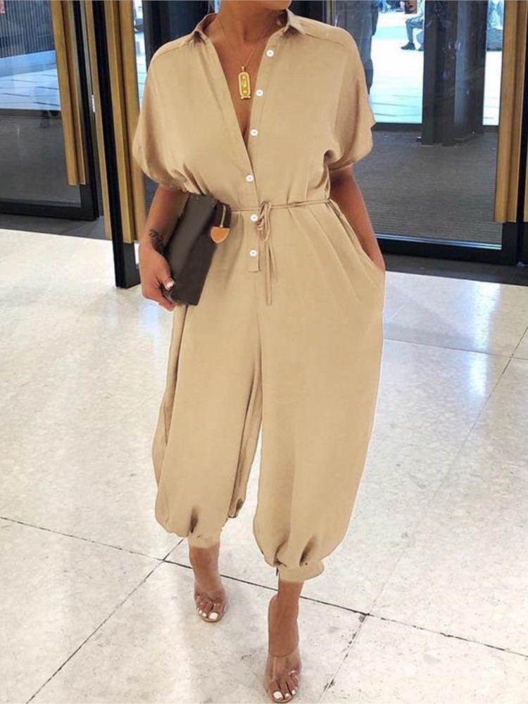 Moda verão com decote em v bot - Women'S Fashion Overalls avaliação e preço