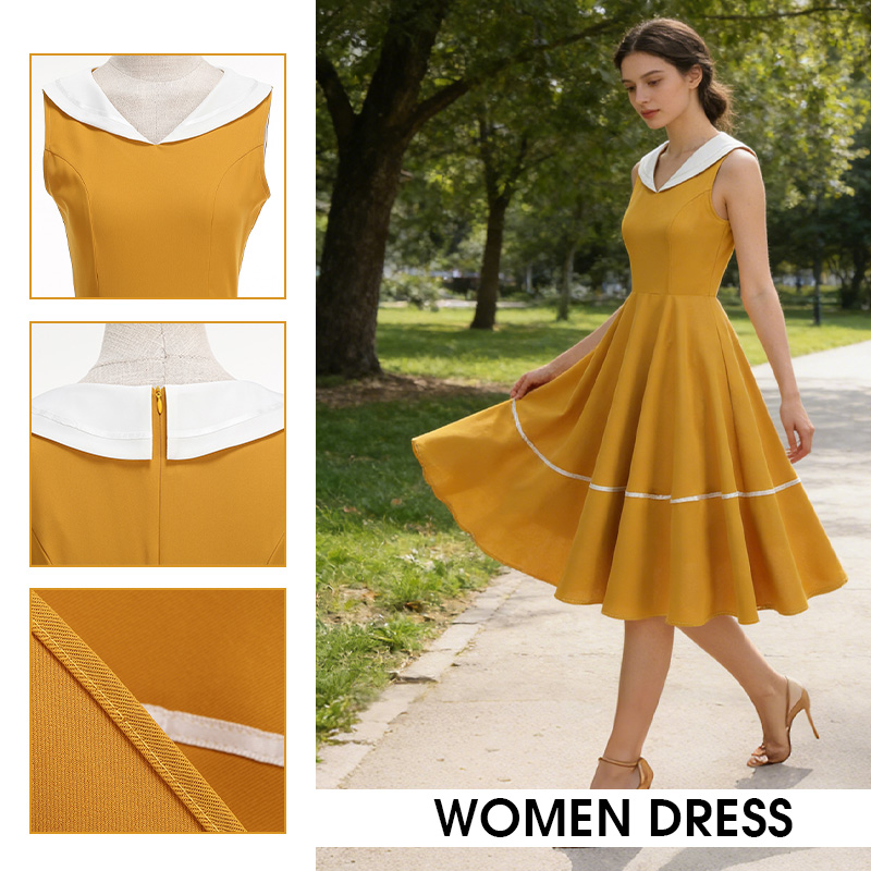 Vestido Estilo Retro Marinho d - Women'S Fashion In The 50S avaliação e preço