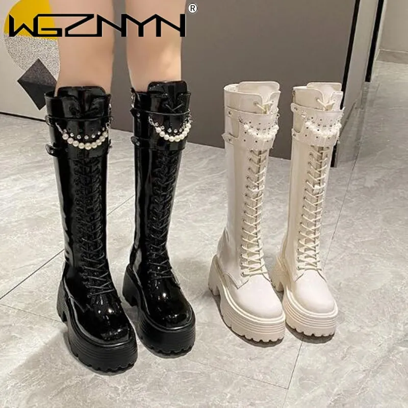 Inverno de couro quente botas  - Women'S Fashion Leather Boots avaliação e preço