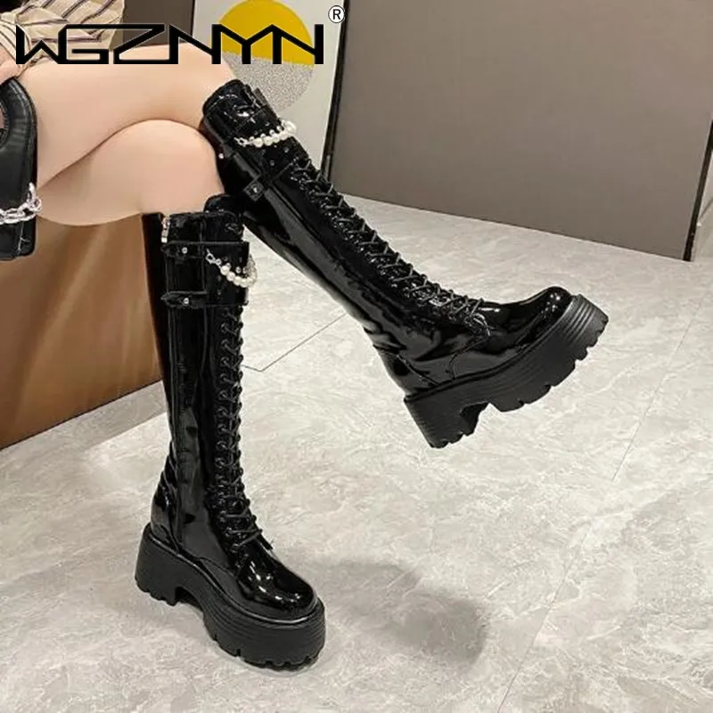 Inverno de couro quente botas  - Women'S Fashion Leather Boots avaliação e preço