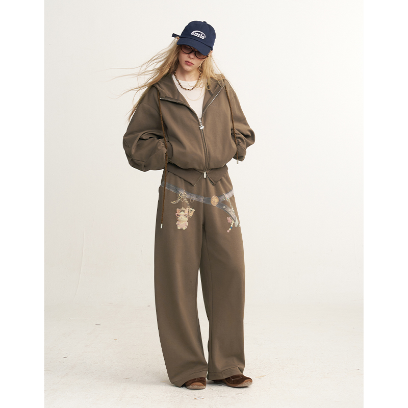 Conjunto de moletom feminino E - Women'S Fashion Zip Hoodie avaliação e preço