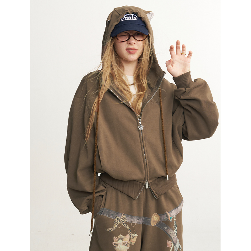 Conjunto de moletom feminino E - Women'S Fashion Zip Hoodie avaliação e preço