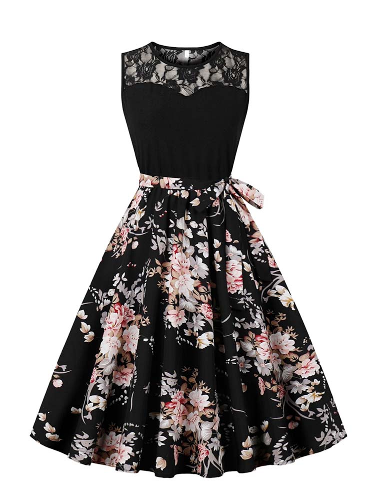 Elegante cintura alta sem mang - Women'S Fashion In The 50S avaliação e preço