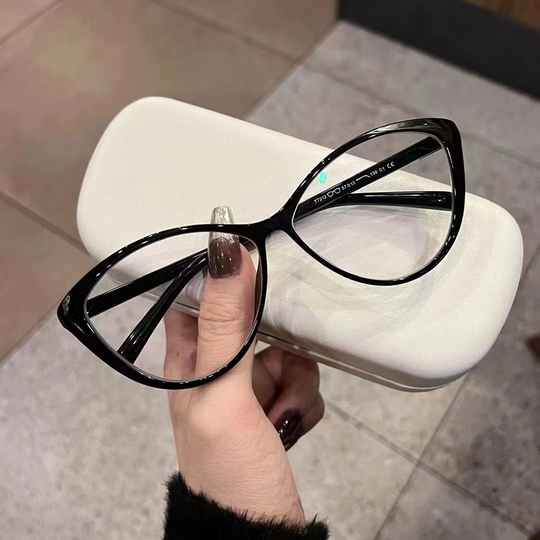 Novas Armações Grandes Retrô O - Women'S Fashion Glasses Non Prescription avaliação e preço