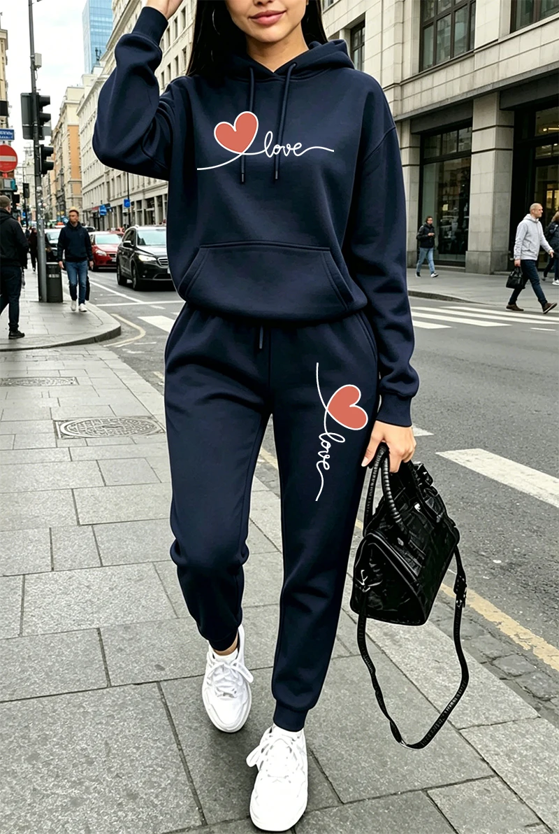 Conjunto de Moletom Feminino E - Women'S Fashion Sweatshirts avaliação e preço