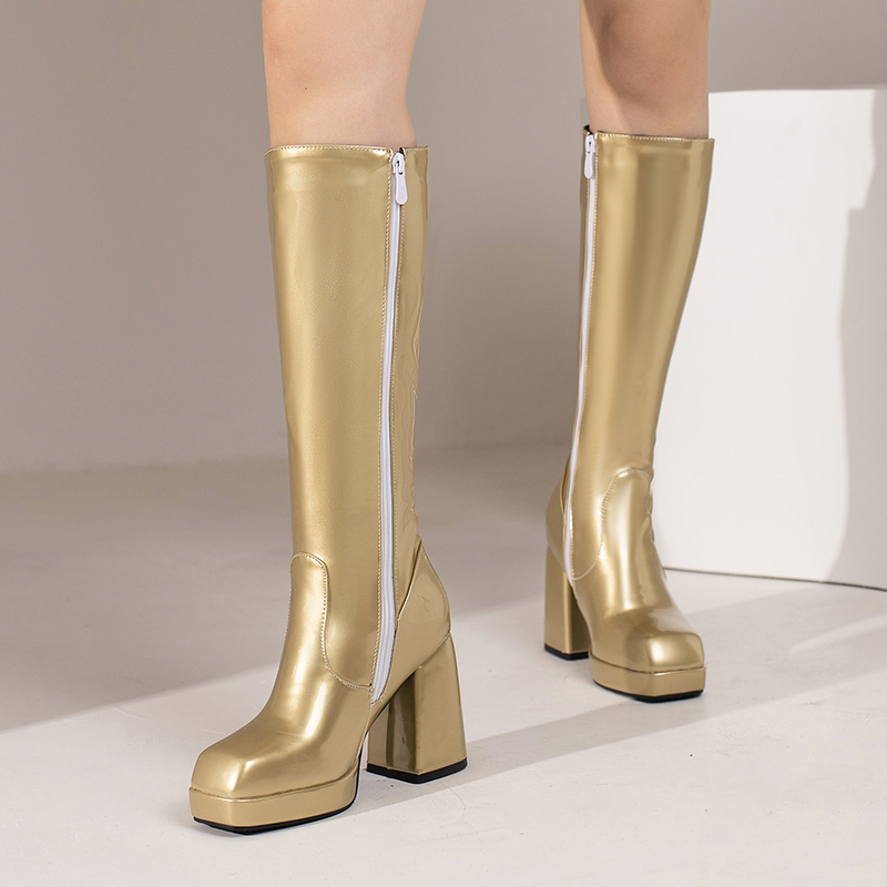 Verde inverno feminino platafo - Women'S Fashion Leather Boots avaliação e preço