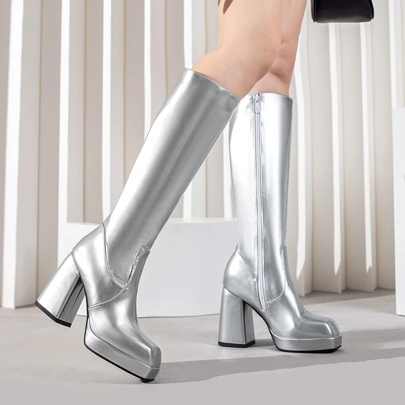 Verde inverno feminino platafo - Women'S Fashion Leather Boots avaliação e preço