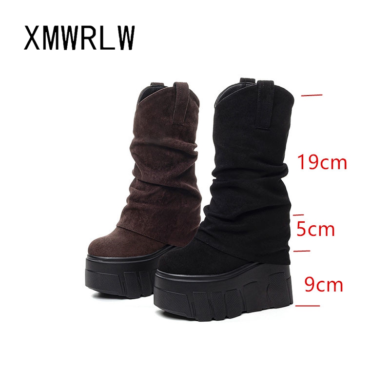 Xmwrlw 2025 outono inverno mul - Women'S Fashion Leather Boots avaliação e preço