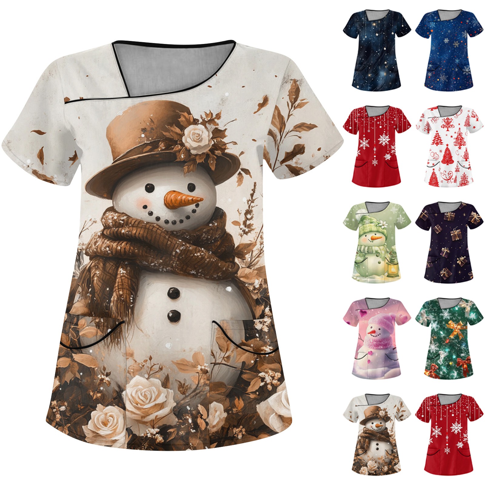 Camiseta natal enfermeira unif - Women'S Fashion Overalls avaliação e preço
