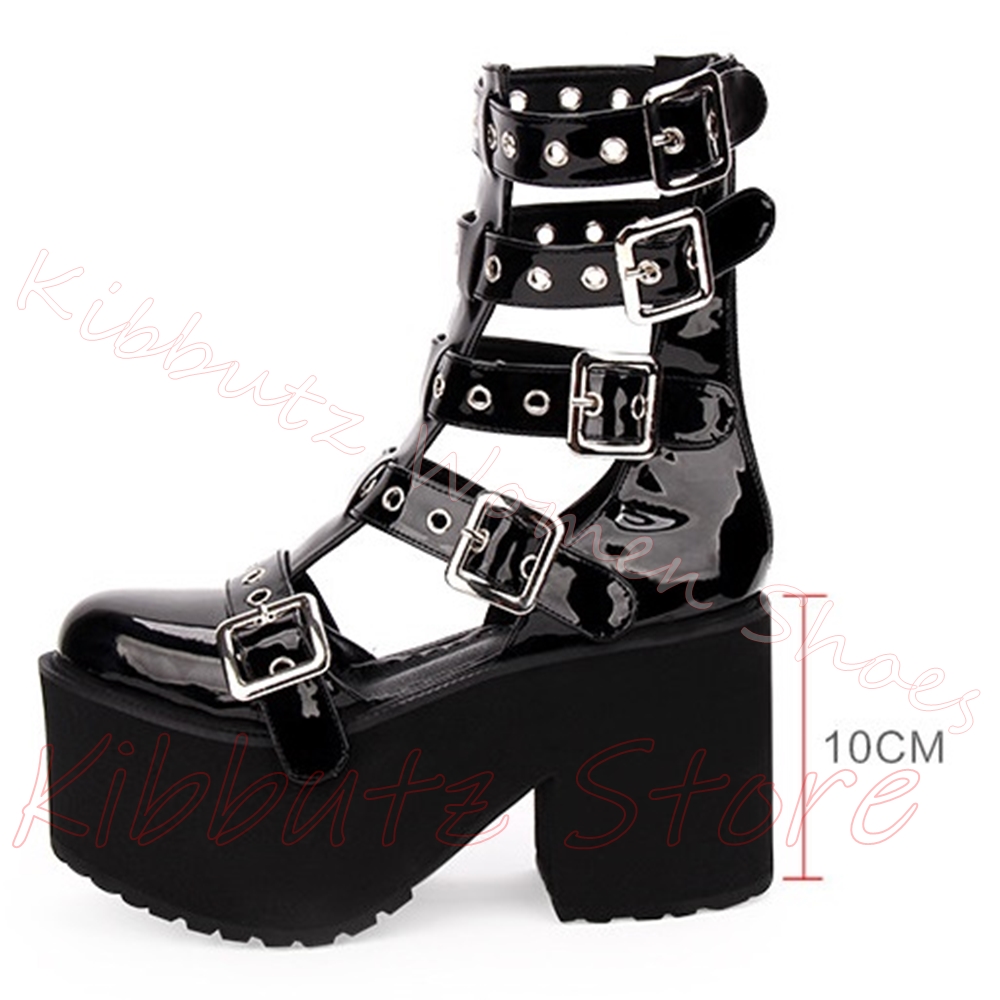Sandálias Plataforma com Recor - Women'S Fashion Leather Boots avaliação e preço