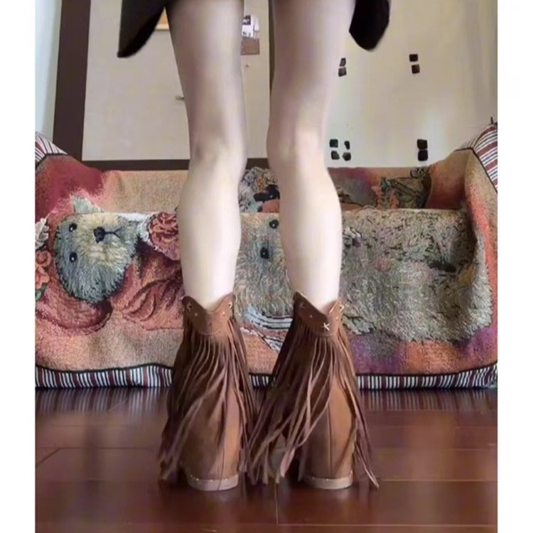 Sandálias femininas com franja - Women'S Fashion Leather Boots avaliação e preço