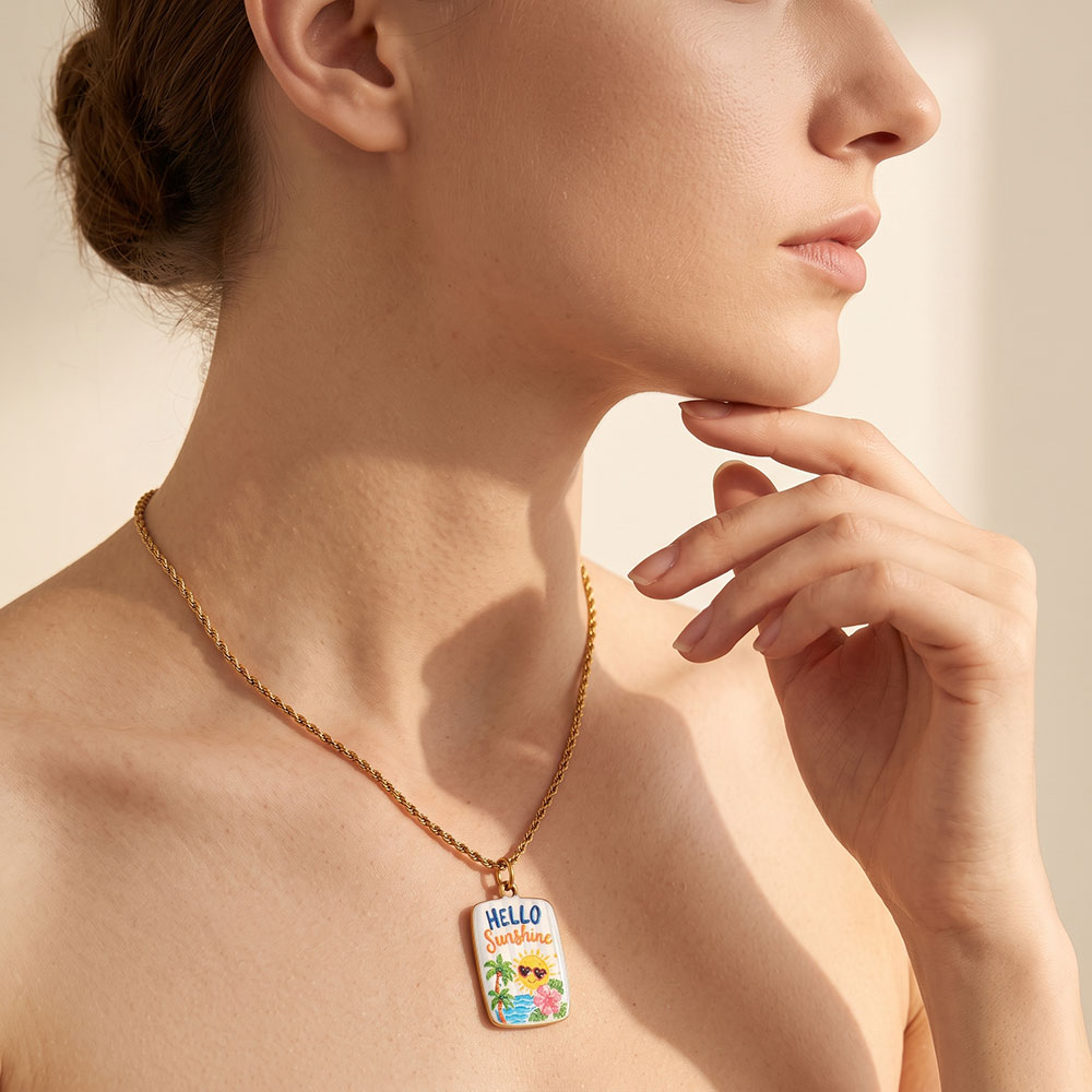 2 Peças de Pingentes de Aço In - Women Fashion Jewellery avaliação e preço