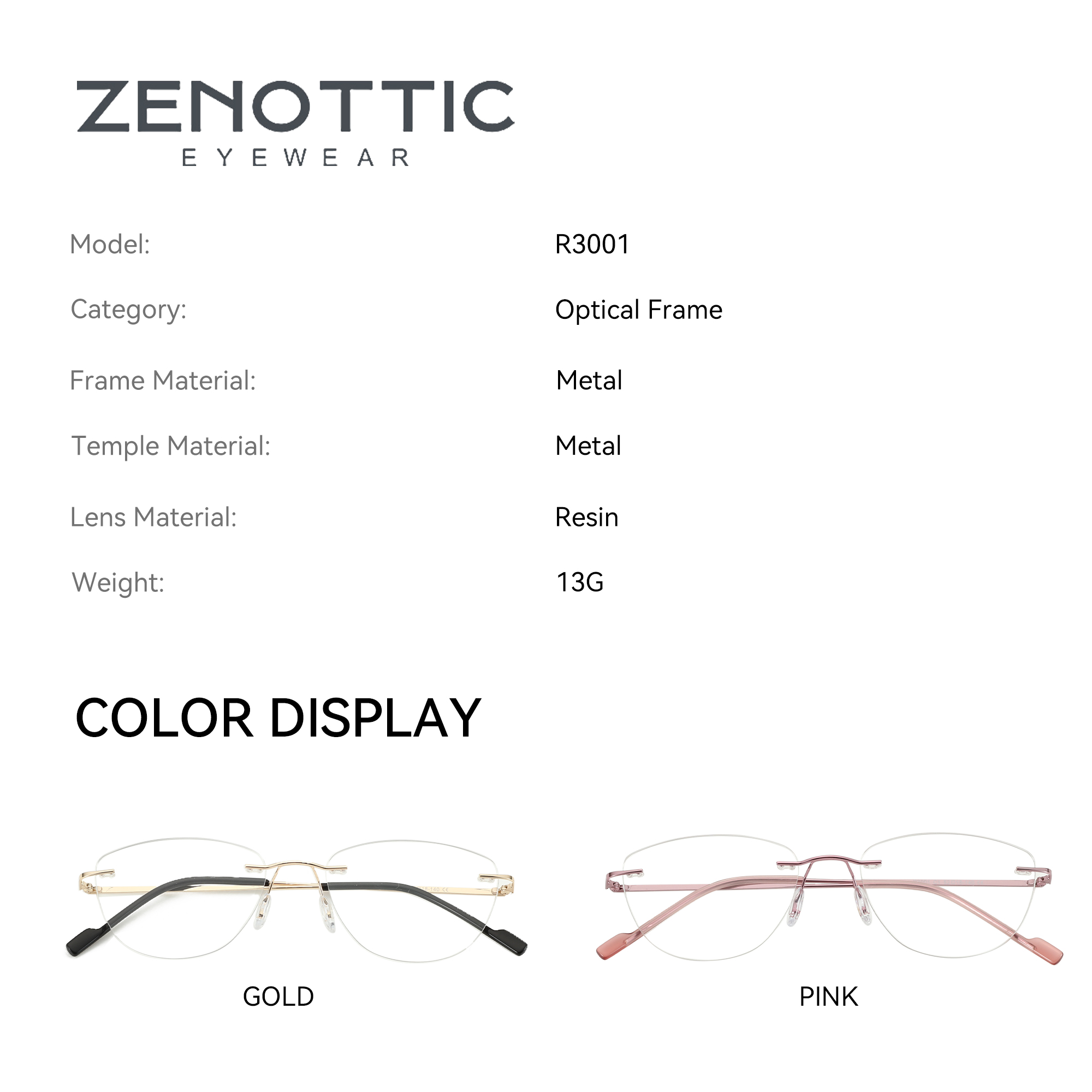 ZENOTTIC-Óculos ópticos sem ar - Women'S Fashion Glasses Non Prescription avaliação e preço
