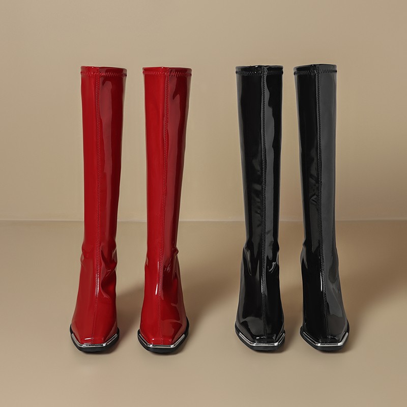 Joelho botas altas outono novo - Women'S Fashion Leather Boots avaliação e preço