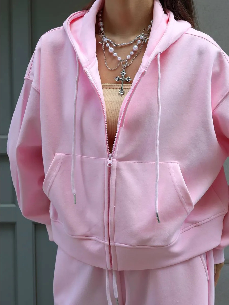 Conjunto de roupa de dormir fe - Women'S Fashion Zip Hoodie avaliação e preço